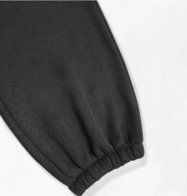 Resim Hypemode Slogan Graphic Drawstring Waist Eşofman Altı Siyah 