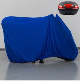 Resim Vitello Rover 100 Çantalı Mavi Kumaş Motosiklet Branda Motor Penye Branda 