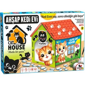 Resim Vardem Oyuncak Ahşap Kedi Evi - Standart / Standart 