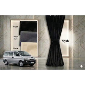 Resim MOPS Hyundai Starex Uzun Şasi 1997-2007 Uyumlu Siyah Raylı Oto Perde Takımı 