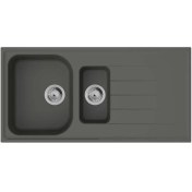 Resim Hansgrohe S520-F525 Ankastre Granit Eviye 980/480 Otomatik Gider Seti ile Taş Grisi 
