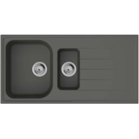 Resim Hansgrohe S520-F525 Ankastre Granit Eviye 980/480 Otomatik Gider Seti ile Taş Grisi 