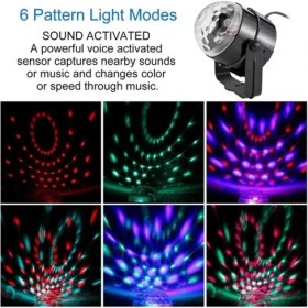 Resim Disko Topu Parti Işıkları 7 Renk LED USB Girişli Sese Duyarlı Rgb Uzaktan Kumandalı 
