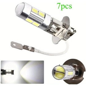 Resim Xuweiwei 7pcsh3white 7parca H1 H3 10smd Led Yüksek Güçlü Sis Gündüz Far Ampul 5630 5730 Parlak Beyaz 