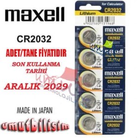 Resim Maxell Pil 2032 Terazi Baskül Araç Kumanda Para Pili 20 Adet 