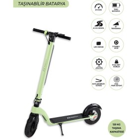 Resim Pirantech X8 Elektrikli Scooter - Max 700 W Çıkartılabilir Batarya Özellikli Scooter 