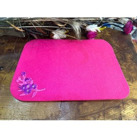 Resim 1 Adet Nakış İşleme Çiçekli Keçe Amerikan Servis 40x30 Cm Pembe 