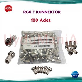 Resim Rg 6 F Konnektör 100 Adet 