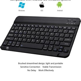 Resim TezMax Concord C-754 10.1" Uyumlu Kablosuz Bluetooth Şarj Edilebilir Klavye - Siyah 