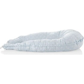 Resim Babyjem 5 Fonksiyonlu Anne Yanı & Emzirme Minderi & Bebek Yatağı Mavi Benekli 