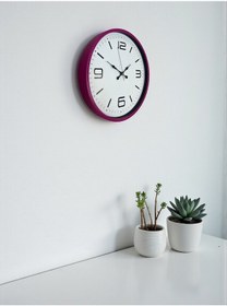 Resim 36 Cm Pembe Modern Duvar Saati Çok Renkli 