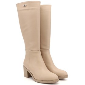Resim Gönderi(R) Kadın Fermuarlı Kalın Topuklu Çizme Dkzc74835760 Bej 