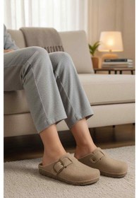 Resim Camel Keçe Anatomik Kadın Ev Terliği K-117.005 Z Camel 