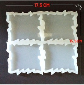 Resim EPOKSİ REÇİNE SİLİKON KALIP ÇOKLU BARDAK ALTLIĞI TIRTIKLI DİKDÖRTGEN HB14034 - 0007 