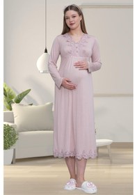 Resim Mecit Pijama Mecit 1512 Gül Kurusu Hamile Lohusa Gecelik 