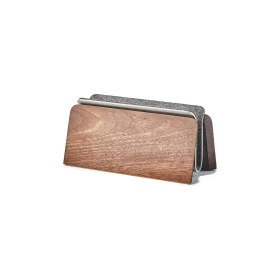 Resim Clue Design Doğal Ahşap Metal Dikey MacBook Istasyonu - Premium MacBook Stand 