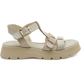 Resim Greyder 59031 Bej Hakiki Deri Kadın Sandalet -909 Bej 