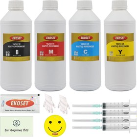 Resim Ekoset Canon uyumlu Mürekkep Tanklı yazıcılar için 4 renk 4x1Litre 