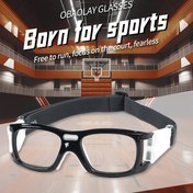 Resim 1 adet Gençlik Spor Gözlüğü, PC Malzemesi, Kaymaz Ayarlanabilir Kordon, Açık Lens, Hava Geçirgen, Basketbol, Futbol, Beyzbol, İç Mekân & Dış Mekân Antrenmanı için - Üniseks 