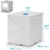 Resim Monyee 1000l Dış Mekan Ibc Ton Silindir Örtüsü - 210d Materyal, Su Geçirmez Toz Proof Isı Yalıtımı, Fabrika Kalitesi Gümüş, 120x100x116cm 