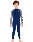 Resim Jzcat Çocuk Mayo Erkek Tek Parça Uzun Kollu Güneş Koruma Mayo Öğrenci Yüzme Eğitimi Şnorkel Sörf Takım-mavi Mavi 