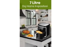 Resim Goldmaster Presta 7 Litre Geniş Hazneli Xxl Dokunmatik Dinamik Airfryer Sıcak Hava Fritözü 
