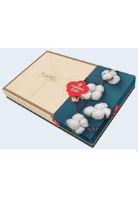 Resim Cotton Box Flanel Nevresim Takımı Çift Kişilik Lavanid Mavi 