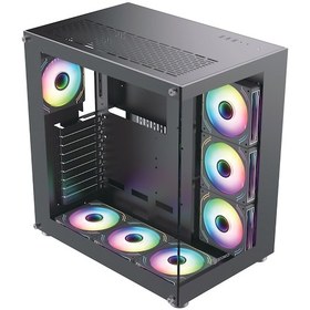Resim Zoko King Kumandalı ARGB Fanlı Temper Camlı Oyuncu Kasası 7 x 12 CM Siyah 
