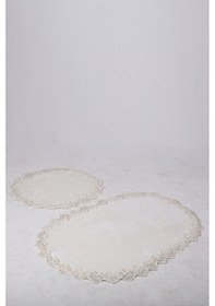 Resim Bonny Home Venüs Krem 2'li Dantelli Banyo Paspası Seti Çeyizlik Krem 