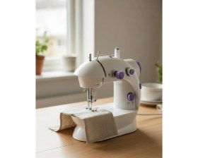 Resim Astraltech Pedallı Mini Dikiş Makinesi Çift Makara Kilitli Dikiş 