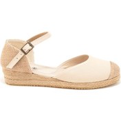 Resim Star Tombis Gerçek Elişi Hasır Jüt Bantlı Günlük Kadın Espadril Handmade Açık Bej 