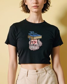 Resim Karl Marx Crop Tişört 