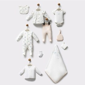 Resim Moi Noi Organik 10'lu Bebek Hastane Çıkış Seti Mnb2044 Ekru 