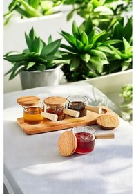 Resim Mithra Life 4 Adet Ahşap Saplı Standlı Mika Şeffaf Sunumluk Sosluk Reçellik Çerezlik Mıt1152 Ahşap 