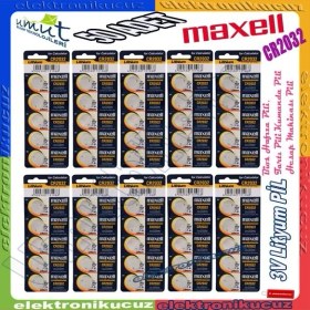 Resim Maxell Elli Tane 50 Adet Pil 2032 Terazi Baskül Araç Kumanda Para Pili Faturalı 