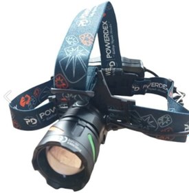 Resim Powerdex Profesyonel Şarj Edilebilir Pilli Kamp Kafa Lambası Feneri Siyah 