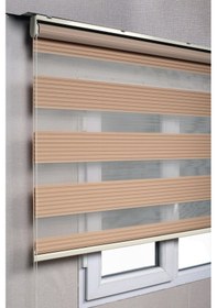 Resim Pileli Kahverengi Zebra Stor Kaliteli Güneşlik Perdeler 