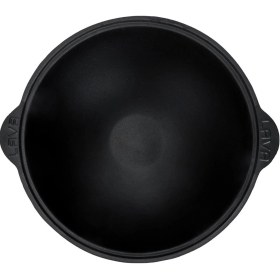 Resim Lava Döküm Yuvarlak Özbek Kazanı / Tencere. Döküm Demir Yekpare Kulplu Çap Ø 28cm. Bordo 