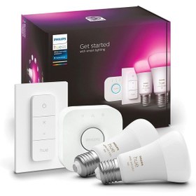 Resim Philips Huewca 9-75w Renkli Akıllı Başlangıç Seti 2'li Kumandalı 