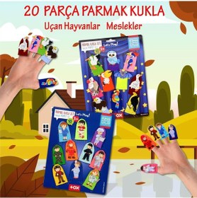 Resim 2 Set - 20 Parça Tox Meslekler ve Uçan Hayvanlar Parmak Kukla T76 