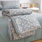 Resim 1 adet Vintage Gül Çiçekli Kapitone Battaniye - Yumuşak Polyester Kumaş, Makinede Yıkanabilir, Yatak Odası, Koltuk veya Teras için Tüm Mevsimler için Kullanım - İdeal Hediye, Yaz Dekoru|Vintage Gül Deseni|Makinede Yıkanabilir Kapak, Dekoratif Yastıklar 