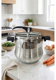 Resim Gökdil Bonera Special Paslanmaz 10lt Düdüklü Tencere Gümüş 