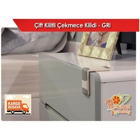 Resim Portakal Safety Çift Emniyetli Çekmece Kilidi-Gri 