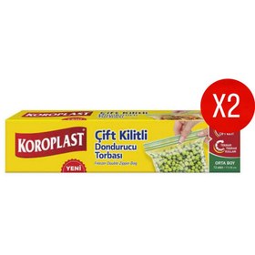 Resim Koroplast Çift Kilitli Dondurucu Torbası Orta Boy 12li X 2 Adet 