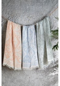 Resim Sarev Larus Mavi Pamuk Keten Plaj Havlusu 90x160 Cm Mavi 