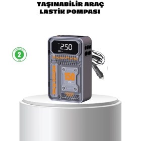 Resim Belle Fusion Bfs Taşınabilir Kablosuz Hava Pompası – 150 Psı Güçlü Basınç ve 6000MAH Şarjlı 