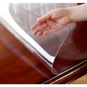 Resim 1.2 Mm Kalinlik 100 Cm En Şeffaf Kalın Pvs Masa Koruyucu Mika Masa Örtüsü 100 X 100 