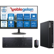 Resim Lenovo Lenovothinkcentre M70Q Gen 3 Intel Core i7 12700T 8GB 1TB SSD Windows 11 Pro Fhd 21.5 Mon Mini Masaüstü Bilgisayar TİNY11T30036TXM35 