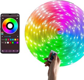 Resim Amber LED Pixel Rgb Magic Peri ışık - 5v Usb Girişli, Bluetooth Uygulamalı, Uzaktan Kumandalı, Müziğe Duyarlı, Suya Dayanıklı, Parti, Yılbaşı, Doğum Günü, Eğlence için (10 Metre) 