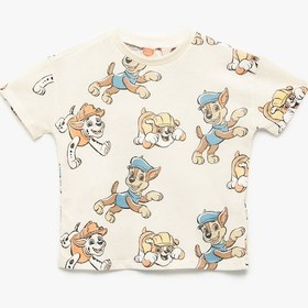 Resim Koton Paw Patrol Baskılı Lisanslı Kısa Kollu Bisiklet Yaka Pamuklu Tişört Ekru Desenli 5smb10320tk Ekru Desenli 
